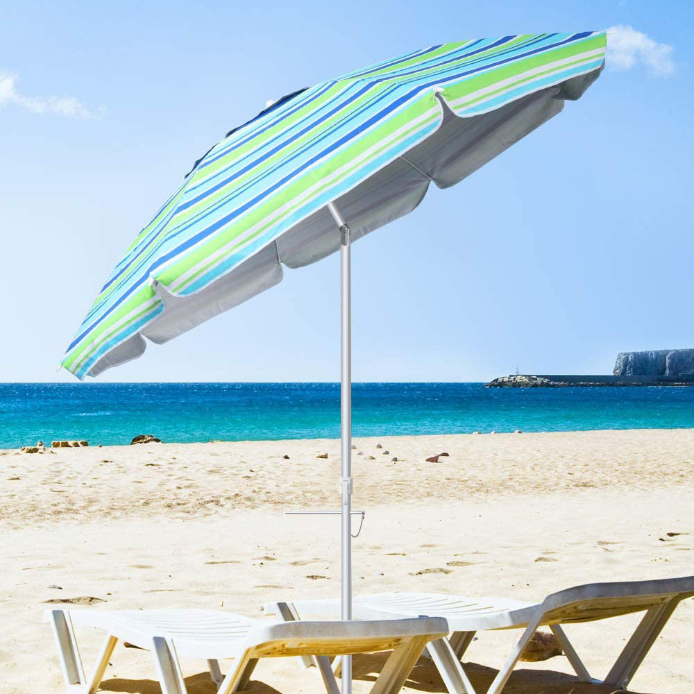 UV 50+ Outdoor Beach Umbrella with Sand Anchor