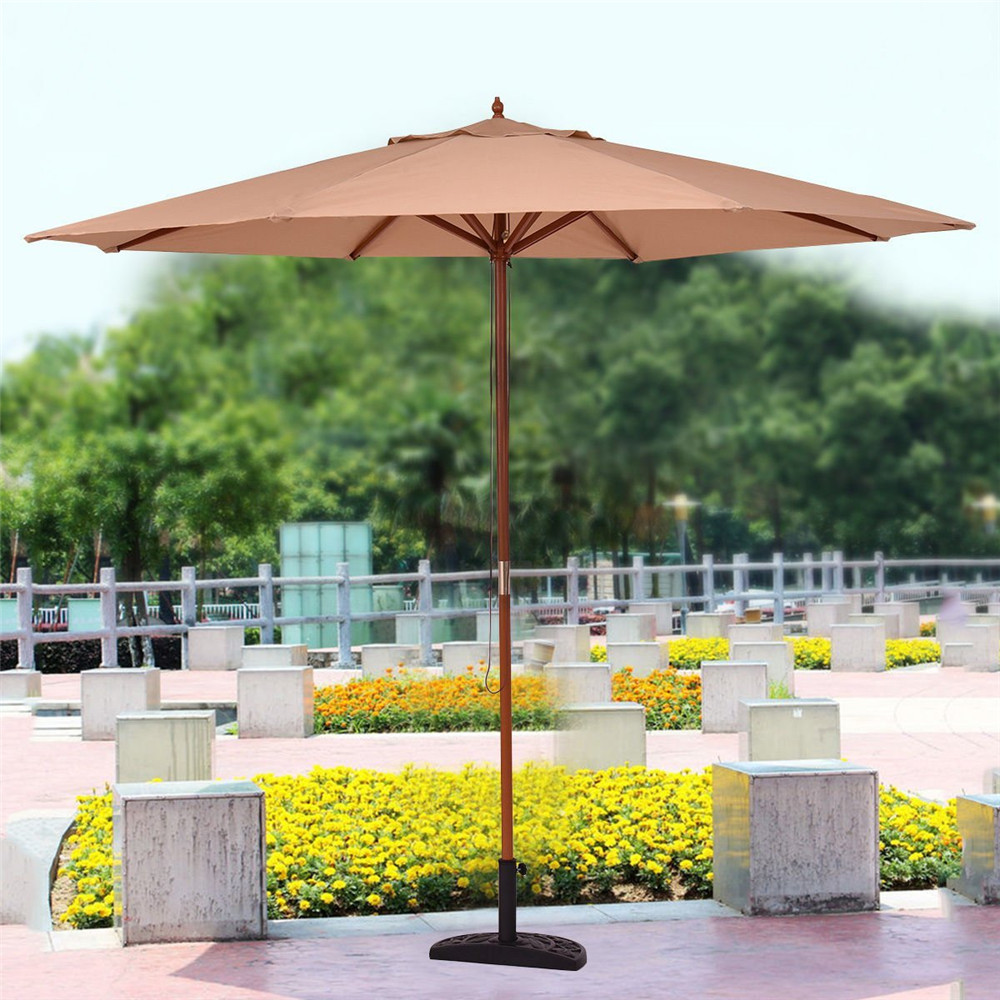3M Wooden Outdoor Patio Umbrella