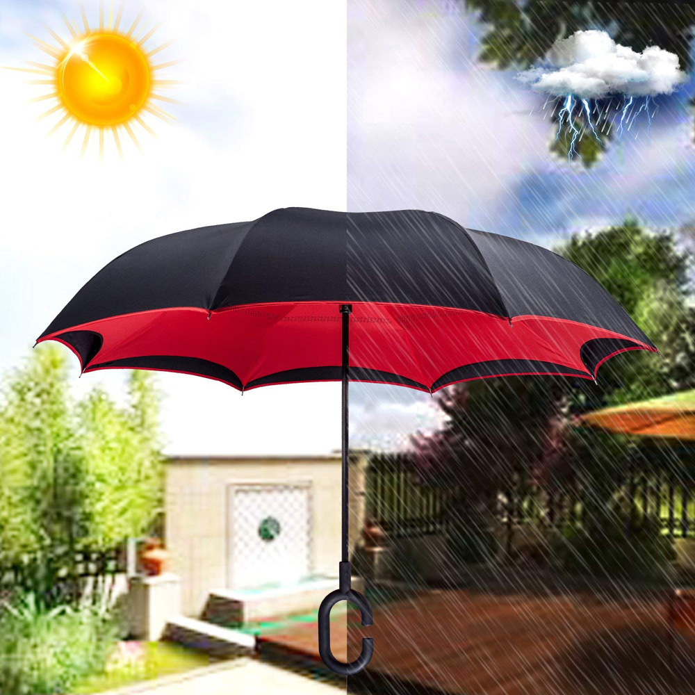Double Layer Inverted Reversible Umbrella