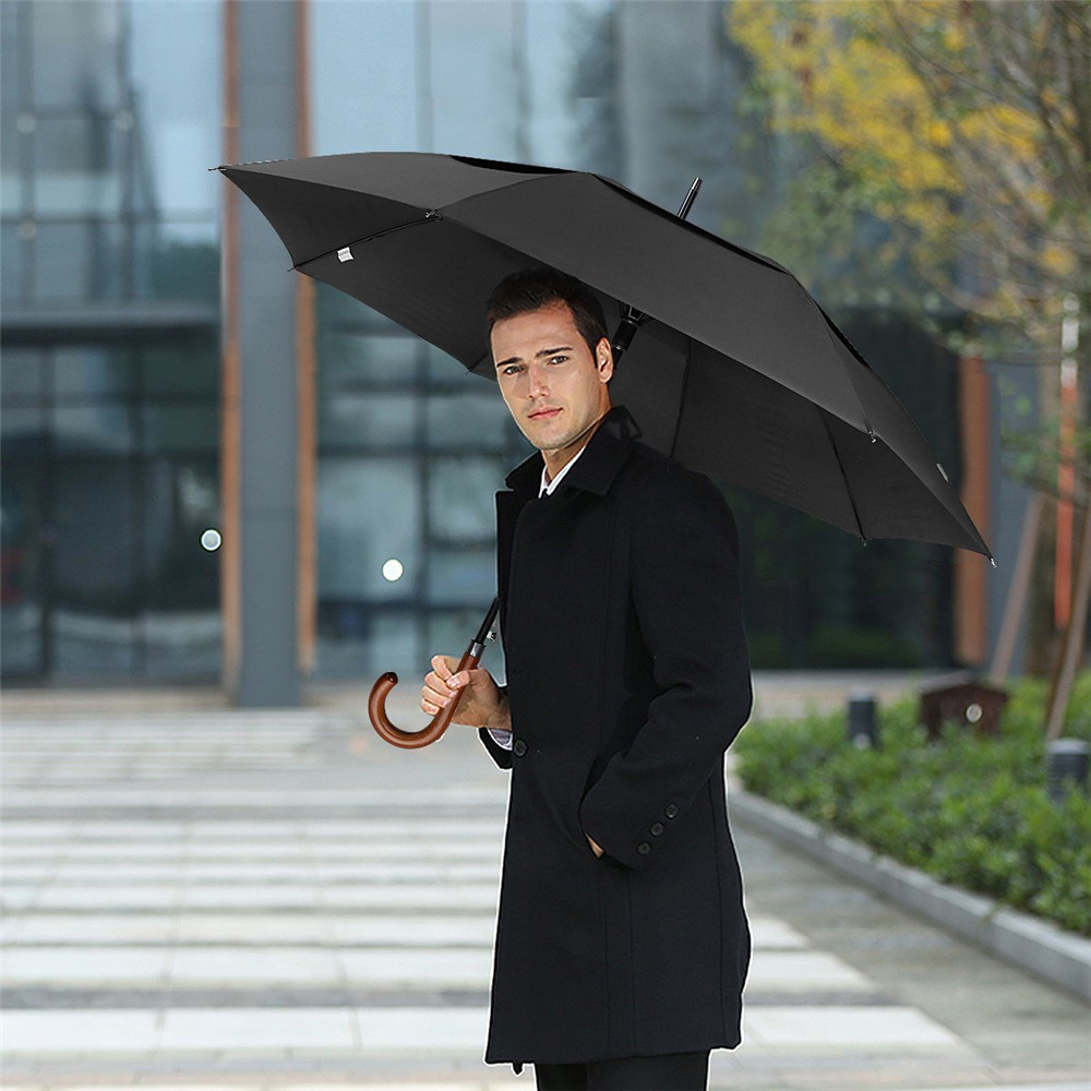 52/62 Inch Classic Umbrella with Wooden Crook Handle